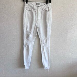 Judy Blue Women’s Distressed Skinny Fit White Jeans